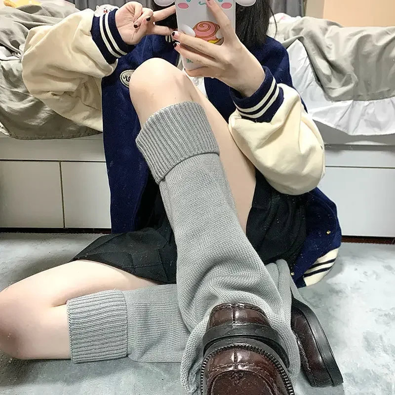 New Autumn and Winter Lolita Wide Leg Warmers Gothic JK Sweet Knitted Leggings Arm Ankle Warmers Flared Long Warmers Foot Cover