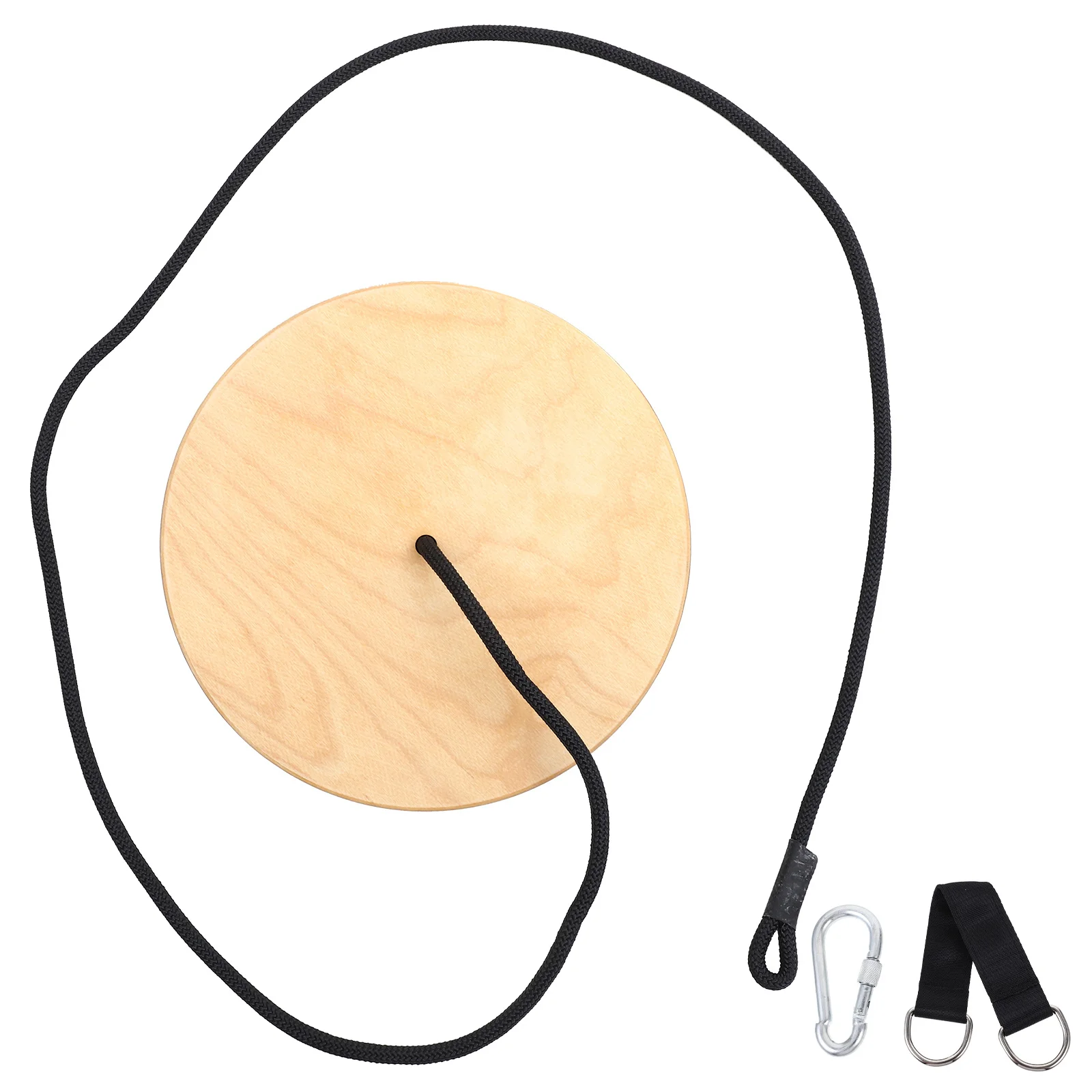 Columpio de disco de madera para niños, asiento de columpio grueso de alta resistencia con soporte de carga para exteriores, diseño curvo resistente