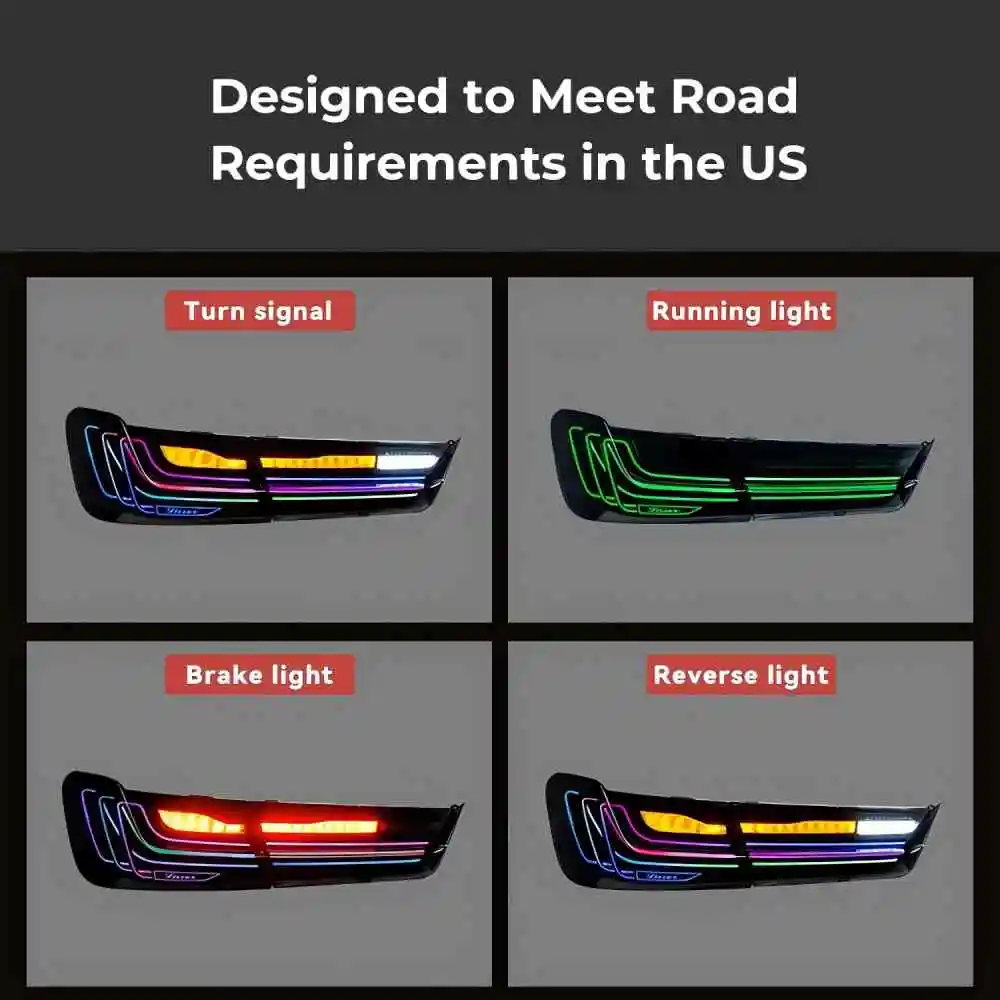 Светодиодные задние фонари RGB для BMW 3 серии M3 G20 G80 2020-2024, новое обновление, задние фонари в лазерном стиле CSL