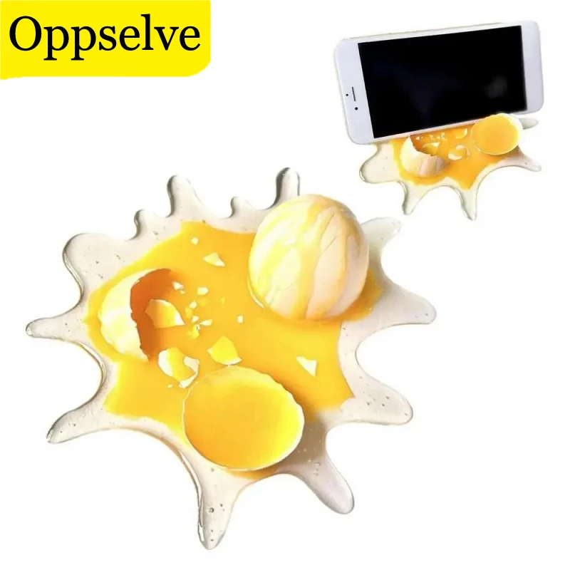 High Quality Broken Egg Phone Holder Lazy Desk Phone Mount Funny Ugly Egg Prank Telephone Stand Practical Gift For Women Or Men