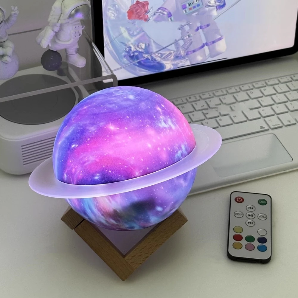 

Saturn Rings Dream Bluetooth Speakers With Wooden Base Cool Led Light Wireless Speaker Portable Outdoor Ambient Light Soundbox