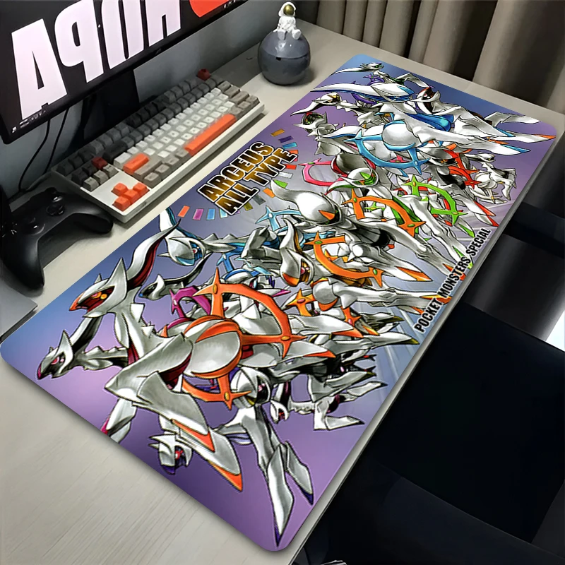 Anime Mouse Pad PC Gaming Accessories Gamer Cabinet Mousepad XXL P-pokemon Arceus Keyboard Rug Office Laptop Rubber Desk Mat view 3