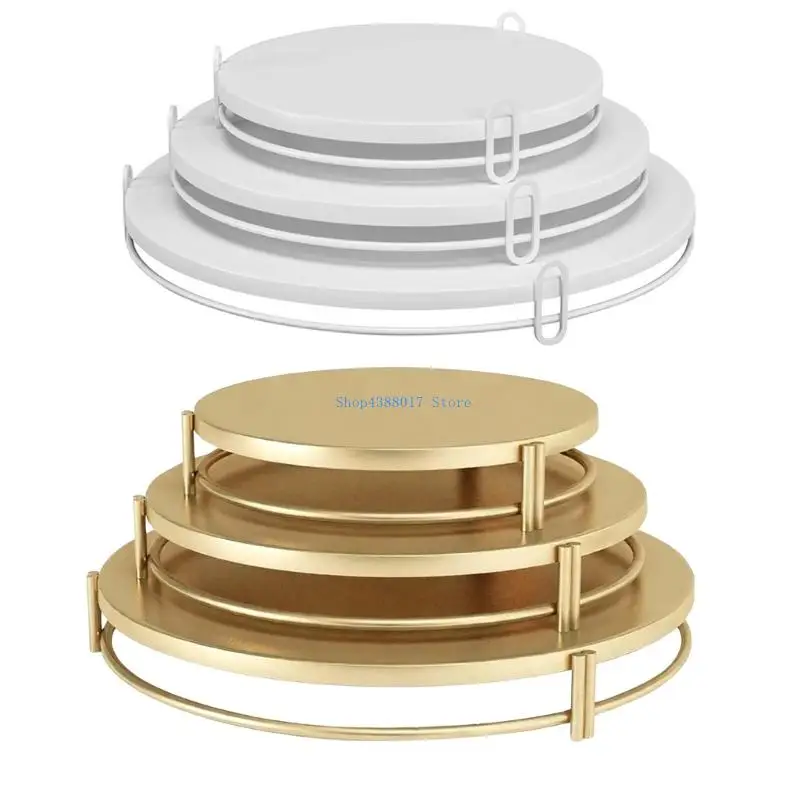 

896B Adjustable Height Metal Dessert Stands Set 3 Pack Elegant Kitchens Baking Tool Safe Metal Dessert Presentation Rack