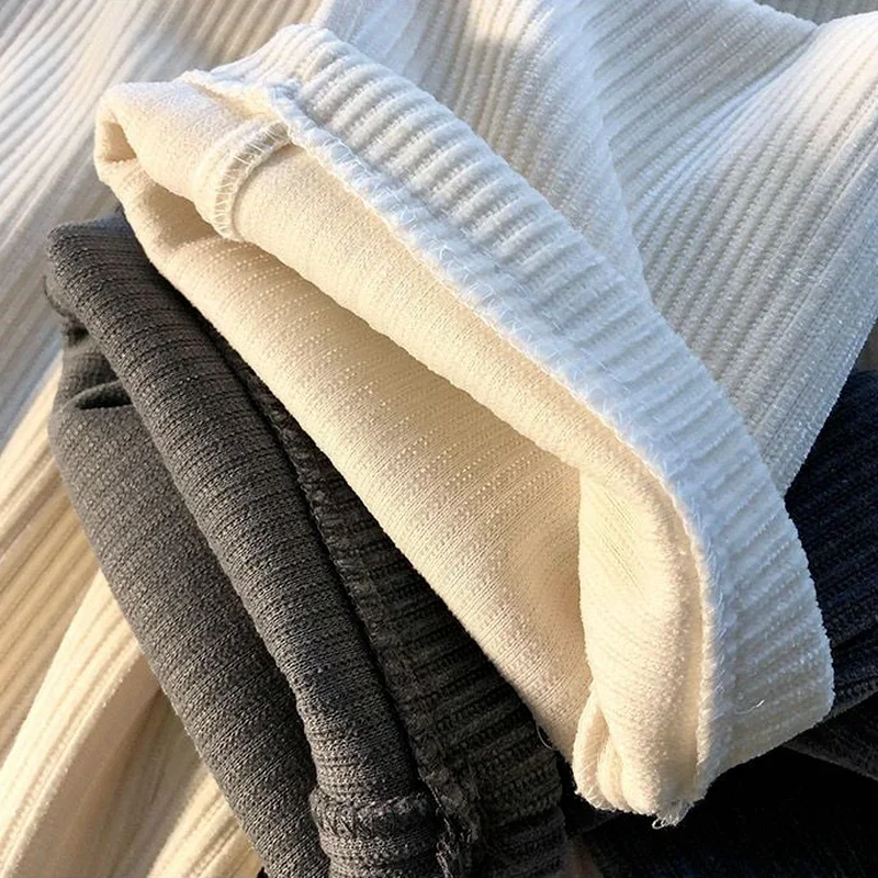 กางเกงผู้หญิง Tender สายรัดบริสุทธิ์เกาหลีรุ่น Preppy สไตล์ฤดูใบไม้ร่วงสูงเอว Ins Femme Corduroy ขายร้อนนุ่ม