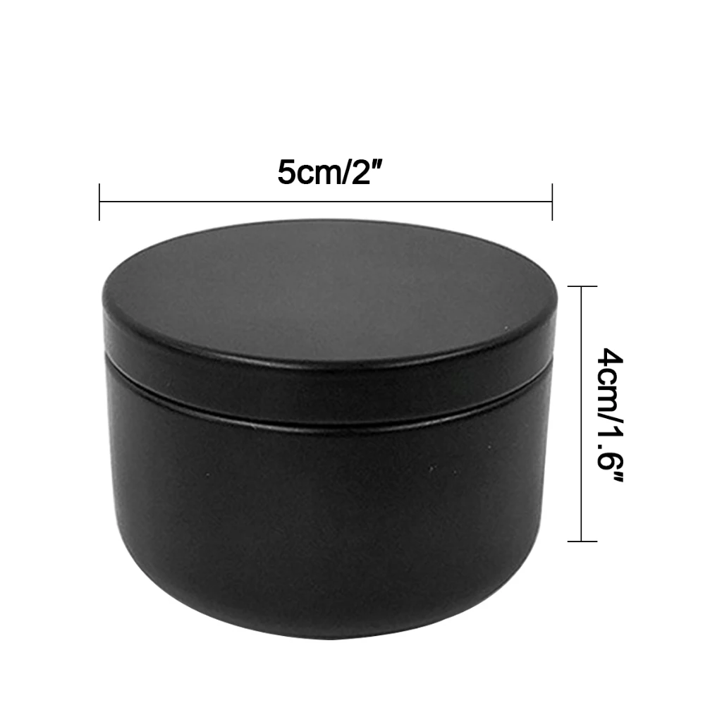 20PCS HOT Empty Metal Candle Tins with Lid Containers Set Black Jar for DIY Making Supplies Christmas