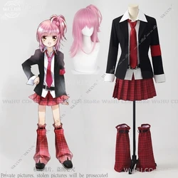 Hinamori Amu Anime Shugo Cos Chara kobieta przebranie na karnawał peruka peleryna mundurek szkolny Joker unisex do odgrywania ról kostium sceniczny Comic-Con