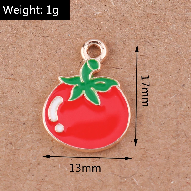 10 Stück Niedliche Emaille-Gemüse-Auberginen-Anhänger für DIY-Schmuckherstellung, Armbänder, Halsketten, Ohrringe und Bastelzubehör – Detail 3