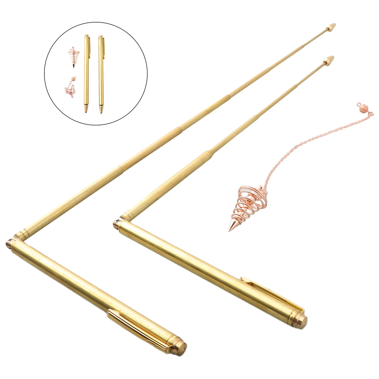 Pure Copper Metal Detector Rod Bruxa de Água Dragão Portátil Buscando Ferramenta Radiestesia Rod Pêndulo Pingente Pcs 99.9
