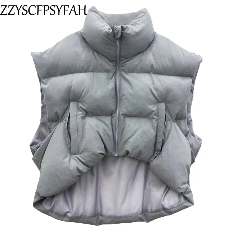 New hot selling korean cropped black vest women casual warm woman waistcoat female fashion sleeveless jacket womens Vest puffer