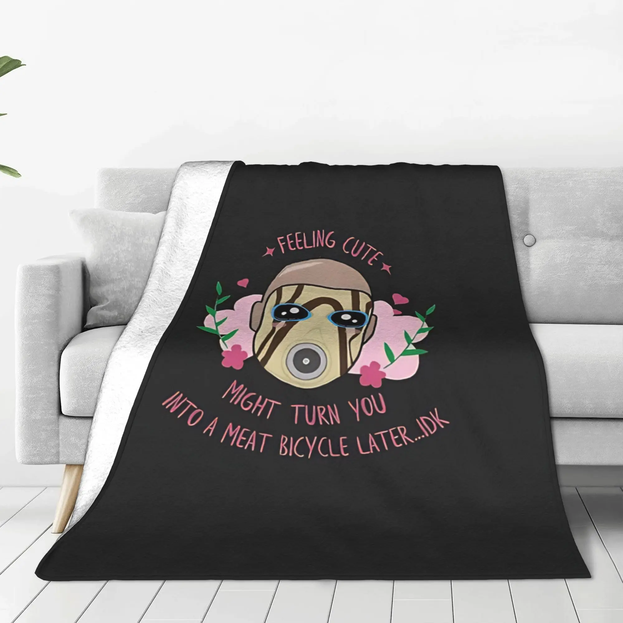 1PC Home Cutecore retro gunner artwork  B-Borderlands Blanket Super Cosy Plush Home Living Room Sofa Halloween