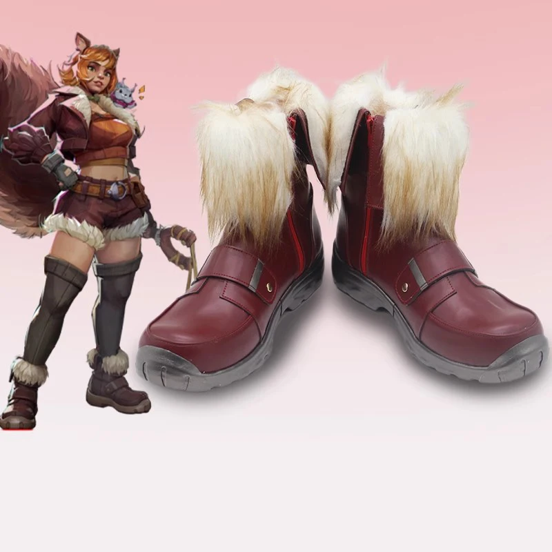 Superhero Squirrel Girl Cosplay Shoes Boot Party Women Shoes Soft PU Leather Shoe Party Halloween Casual