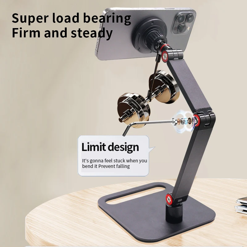 

Desktop Phone Stand Magnetic Phone Holder 360 Degrees Rotate Foldable Adjustable Magnetic Cellphone Holder Magnetic Phone Mount