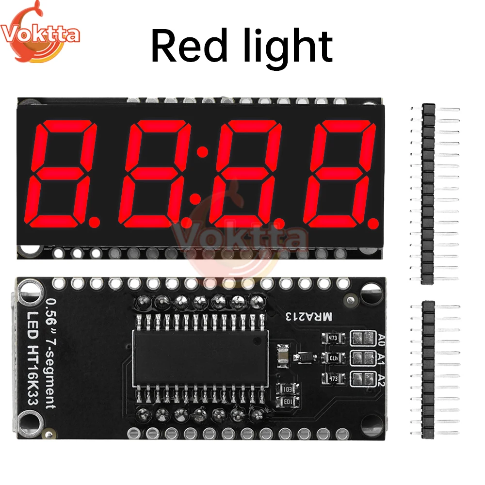 4 Bits Digital LED Display Module DIY Clock Electronic Kits 7 Segment 0.56 inch Time Clock Indicator with HT16K33 Driver Board