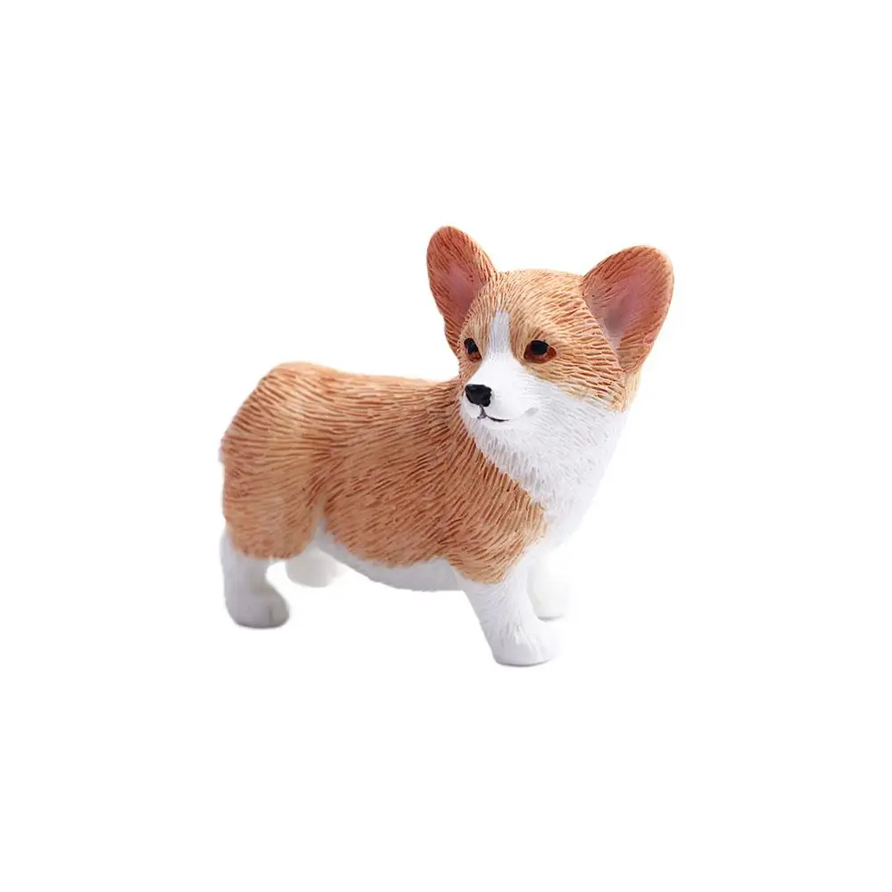 

Creative Home Decor Mini Animal Resin Figures Dog Doll for Kids Simulation Dog Corgi Model Miniature Figurines Car Ornament
