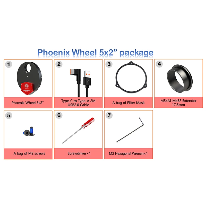 Фильтр Player One Phoenix, колесо 5 × 2, аксессуары для астрономических телескопов