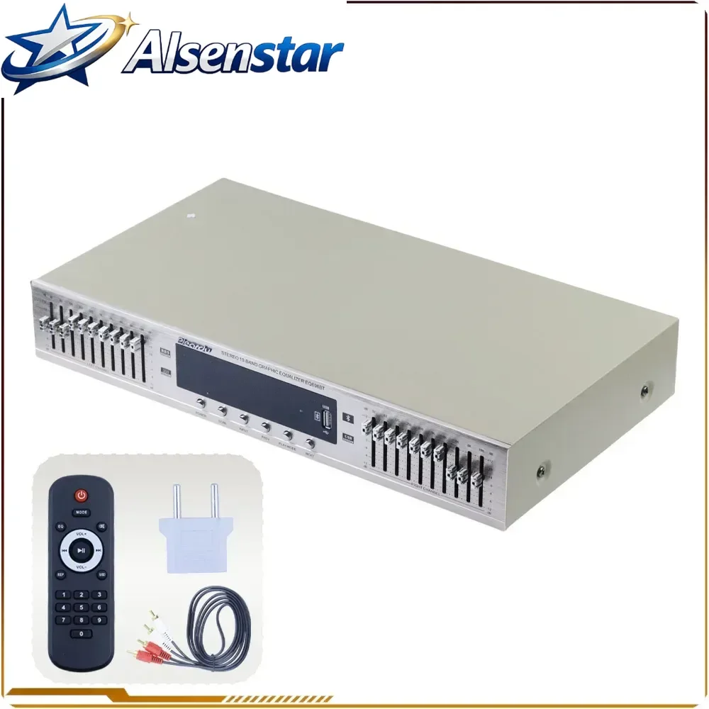 EQ-898BT EQ-665BT HIFI Digital HD Stereo Preamplifier Equalizer Built-In USB Bluetooth Home Stage Equalizer Dual 10 Segments220V