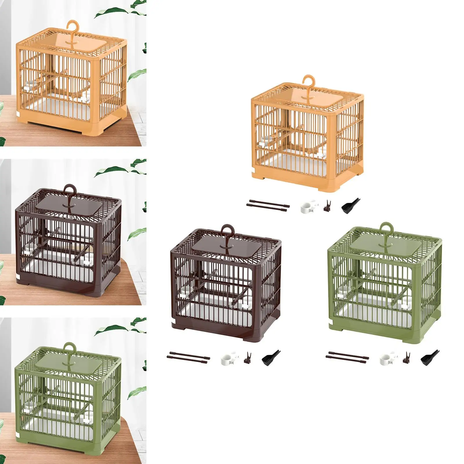 Bird Cage, Bird House, Pet Supplies with Standing Pole, Foldable Parrot Nest,