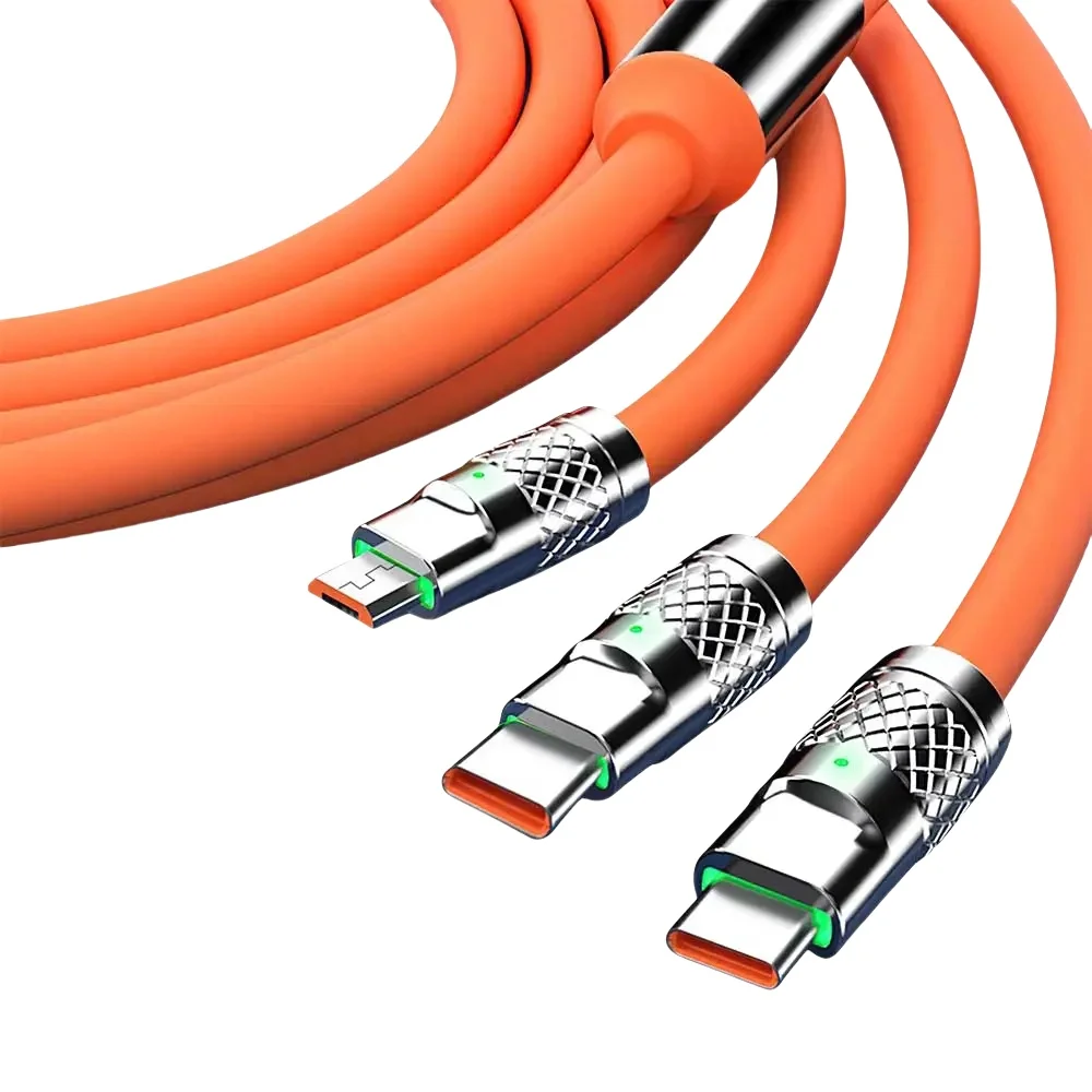 

10 шт., 60 Вт, USB-C, быстрая зарядка, 3 в 1, универсальный зарядный кабель с несколькими USB-кабелями для устройств IOS Type-C Micro USB