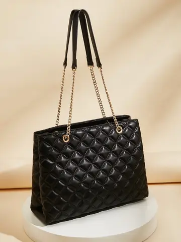 FOXER Borsa a tracolla trapuntata moda donna Borsa classica sotto le ascelle femminile Borse tote semplici da donna vintage Regalo di Natale