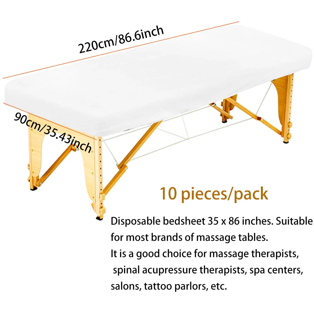 10/20pcs Disposable Fitted Massage Table Sheets Nonwoven Massage Bed Cover Breathable  Elastic Bedspread For Spa Beauty Tools