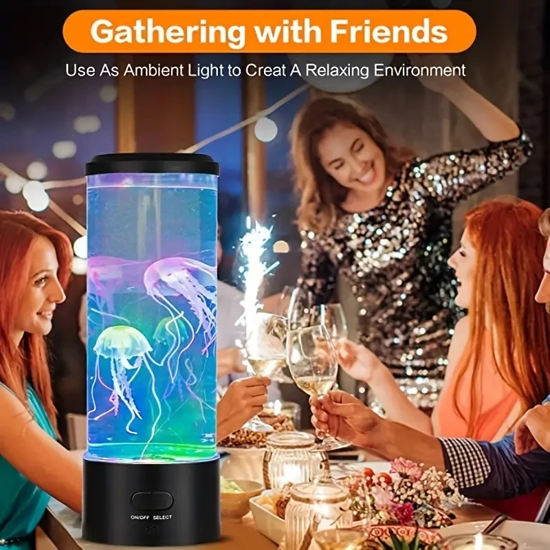 Jellyfish Lava Lamp,7 Dynamic Color Changing Settings, Soft Night Light, Realistic Jellyfish Design for a Relaxing Ambiance