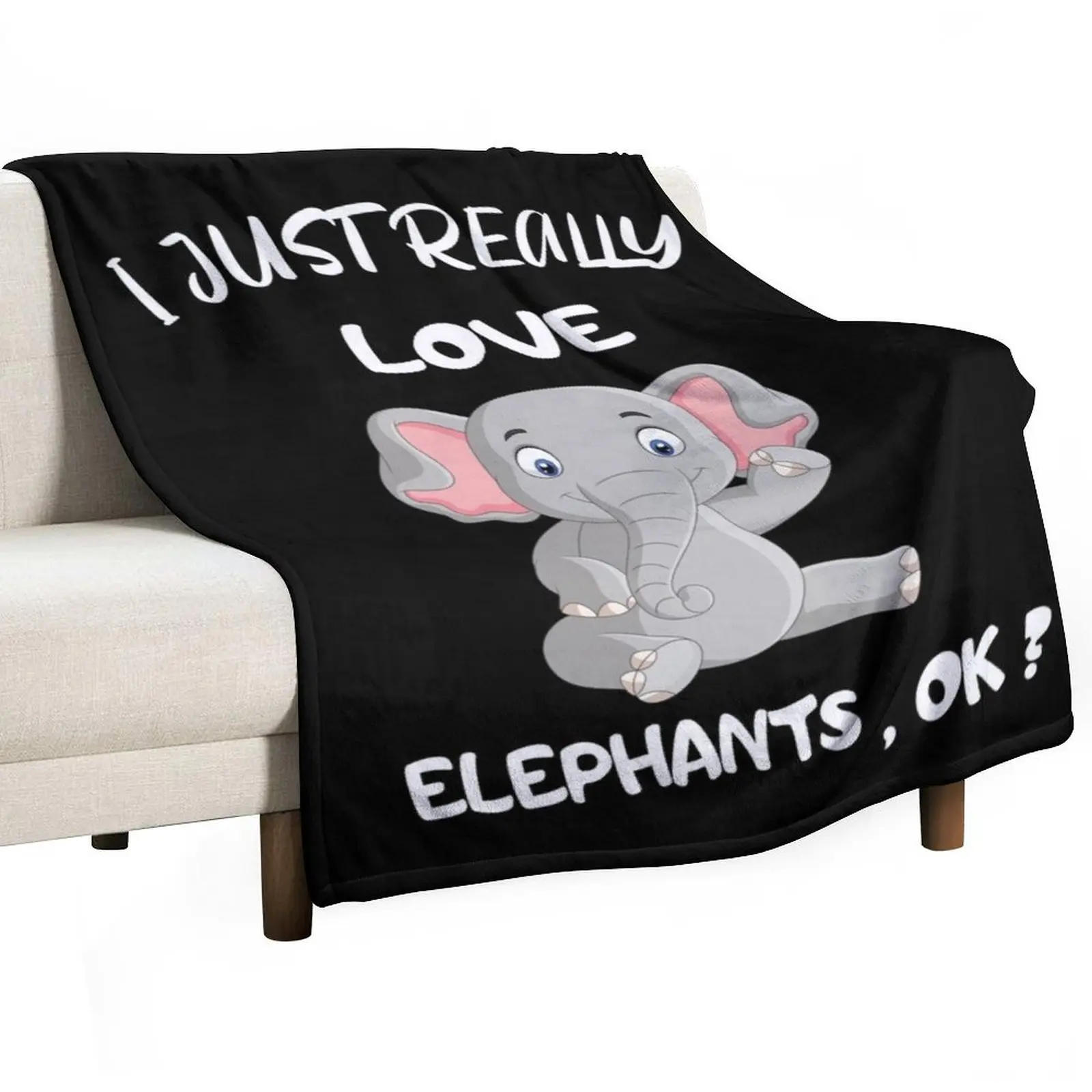 

I Just Really Love Elephants , Ok Throw Blanket Plush Kid'S Thins Multi-Purpose Blankets