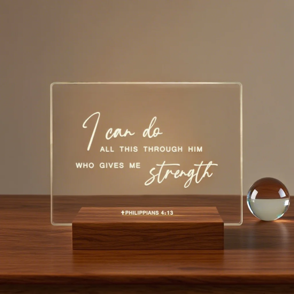 Custom Bible Verse LED Light Personalized Faith Inspired Home Decor Christian Religious Night Lamp Soft Light Ornament