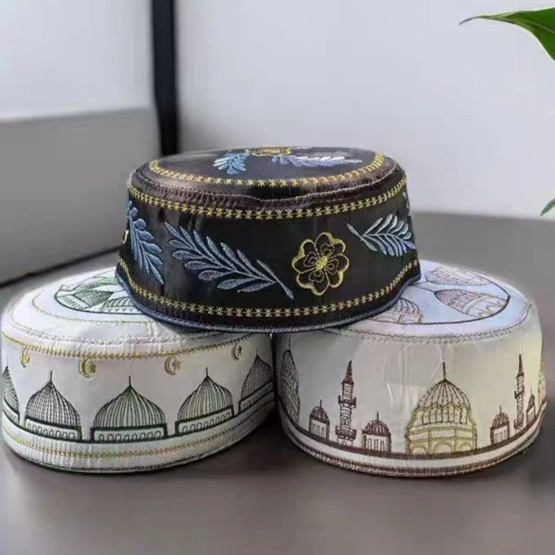 Free Shipping Muslim Caps For Men Clothing Prayer Hat Islamic Taqiyah Kufi Tax Products Kippa Turkish Modern Polyester 03615