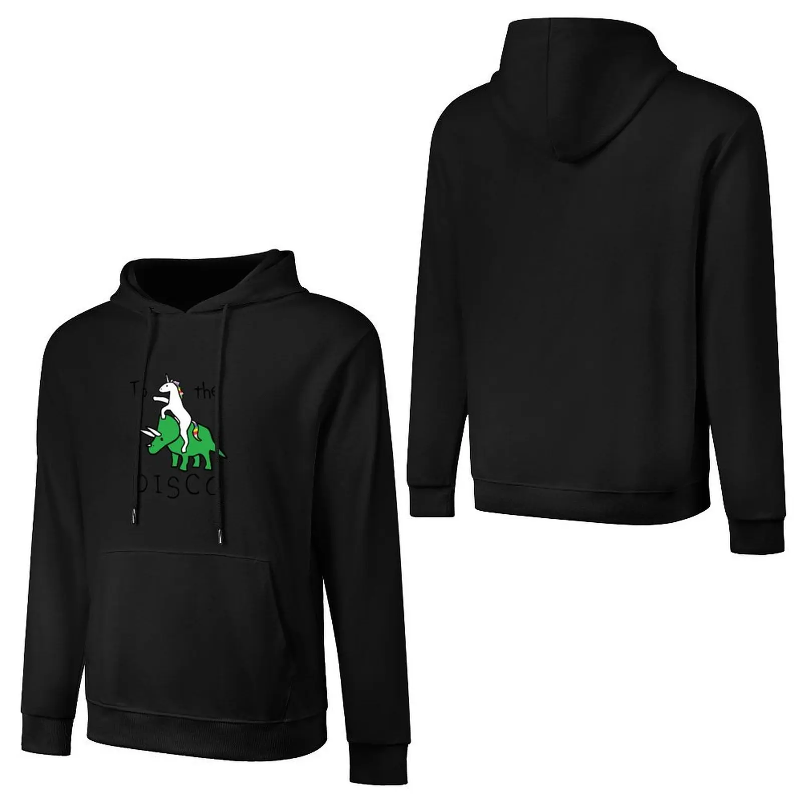 To The Disco (Unicorn Riding Triceratops) Pullover Hoodie autumn new products autumn clothes hooded shirt oversized hoodie