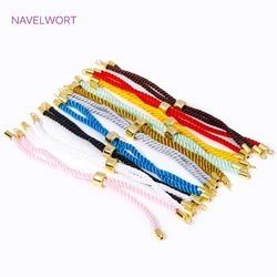 Wholesale 18K Gold Plated Woven Rope Macrame Cord Chain Adjustable Chains For Making Bracelets DIY Semi-finished Accessories