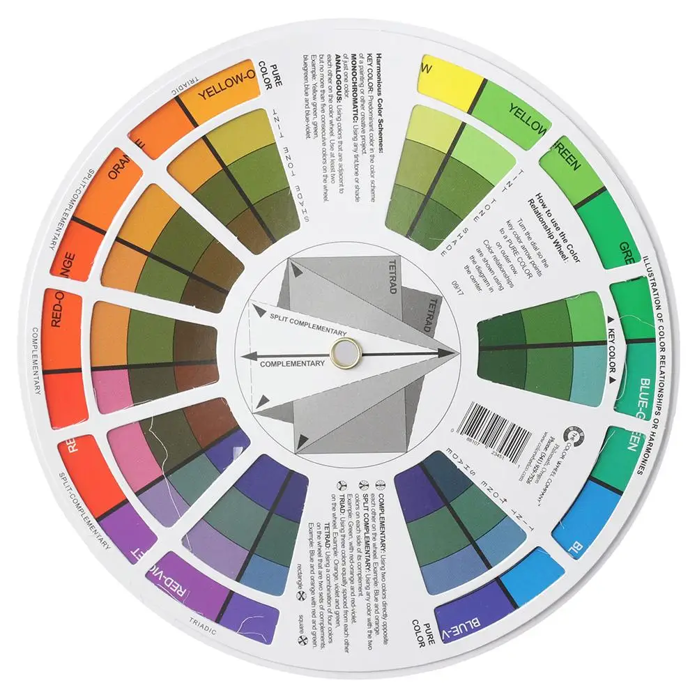 Color Mixing Guide 14cm Color Wheel Card Color Basic Color Spectrum Chromatic Circle