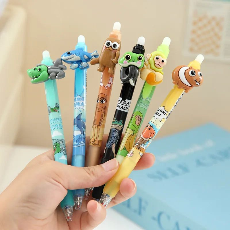 6/36 قطعة الدماغ الإيطالي Ai الحيوانات Tingtungsahur Tralalelotralala قابل للمسح الأزرق الصحافة قلم محايد اللون طالب القرطاسية هدية #2