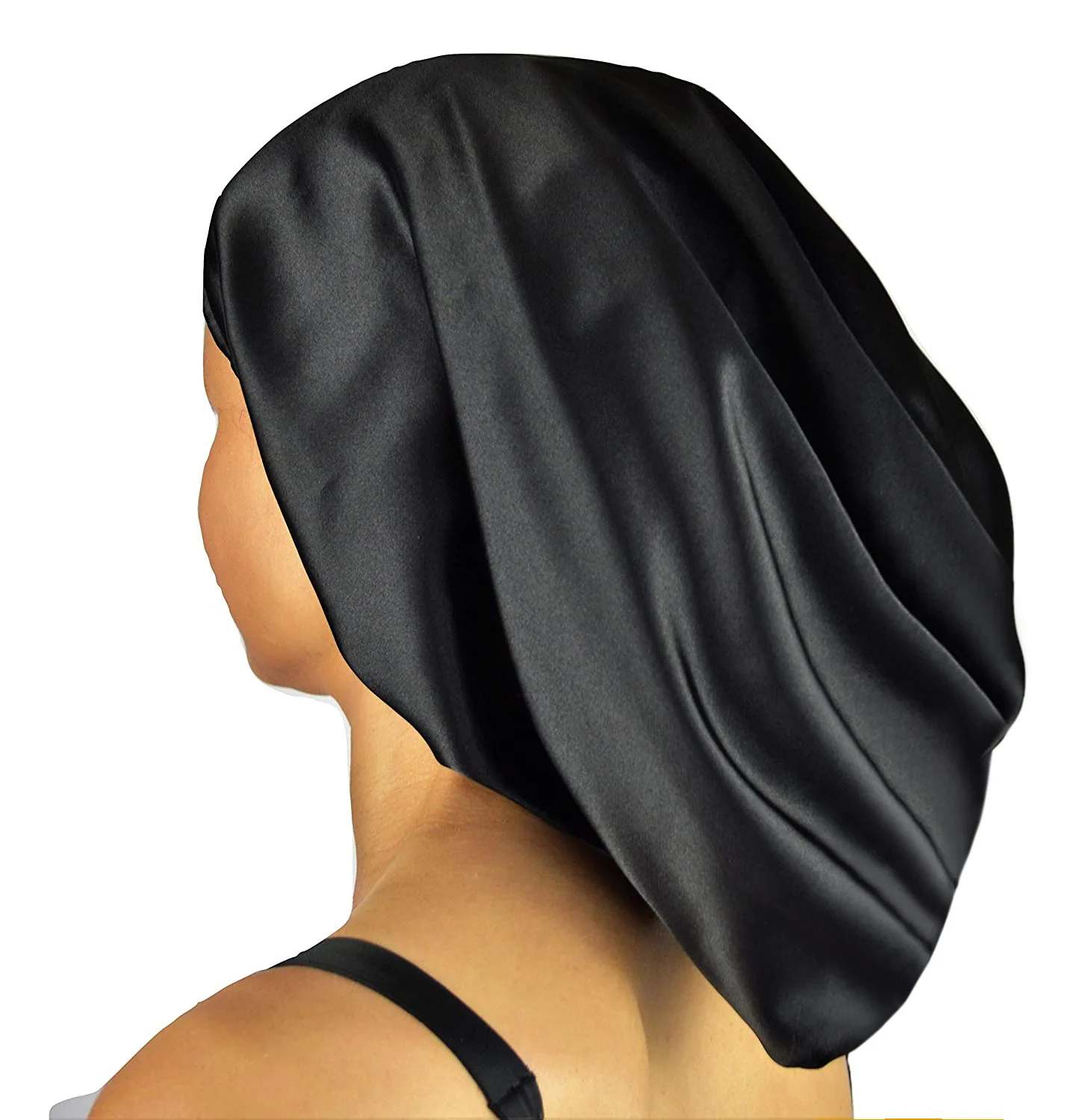 Birdtree 100% Silk Bonnets Female  Triangel Sleeping Night Pure Hair Wrap Cap For Curly Ladies Headwrap A34320M