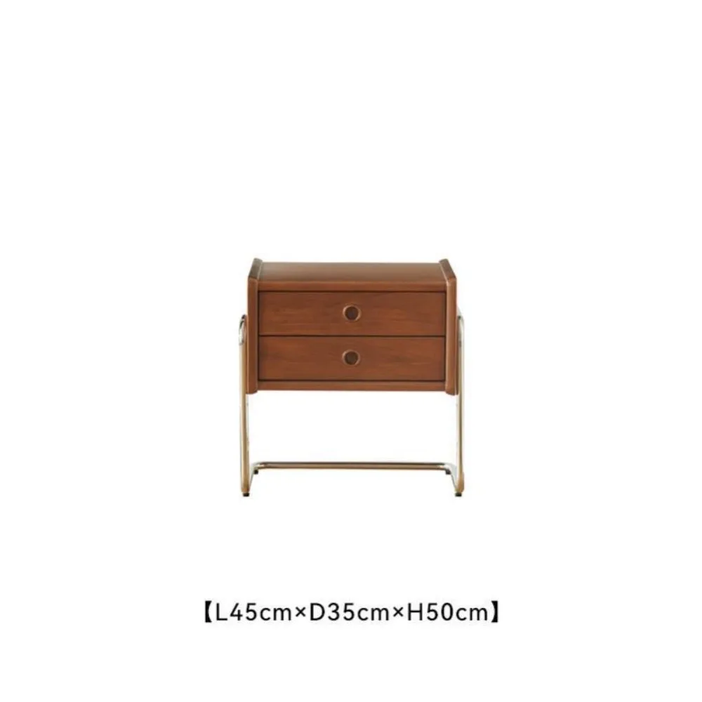 

Solid wood bedside table, Nordic retro bedroom side cabinet, storage and storage cabinet, small unit ins stainless steel cabinet