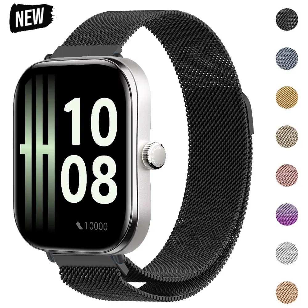 Correa magnética milanesa para reloj HAYLOU Faro/Ultra/Solar 5/S6, Correa de 22mm para reloj Redmi 5Active/Lite, Correa de Metal