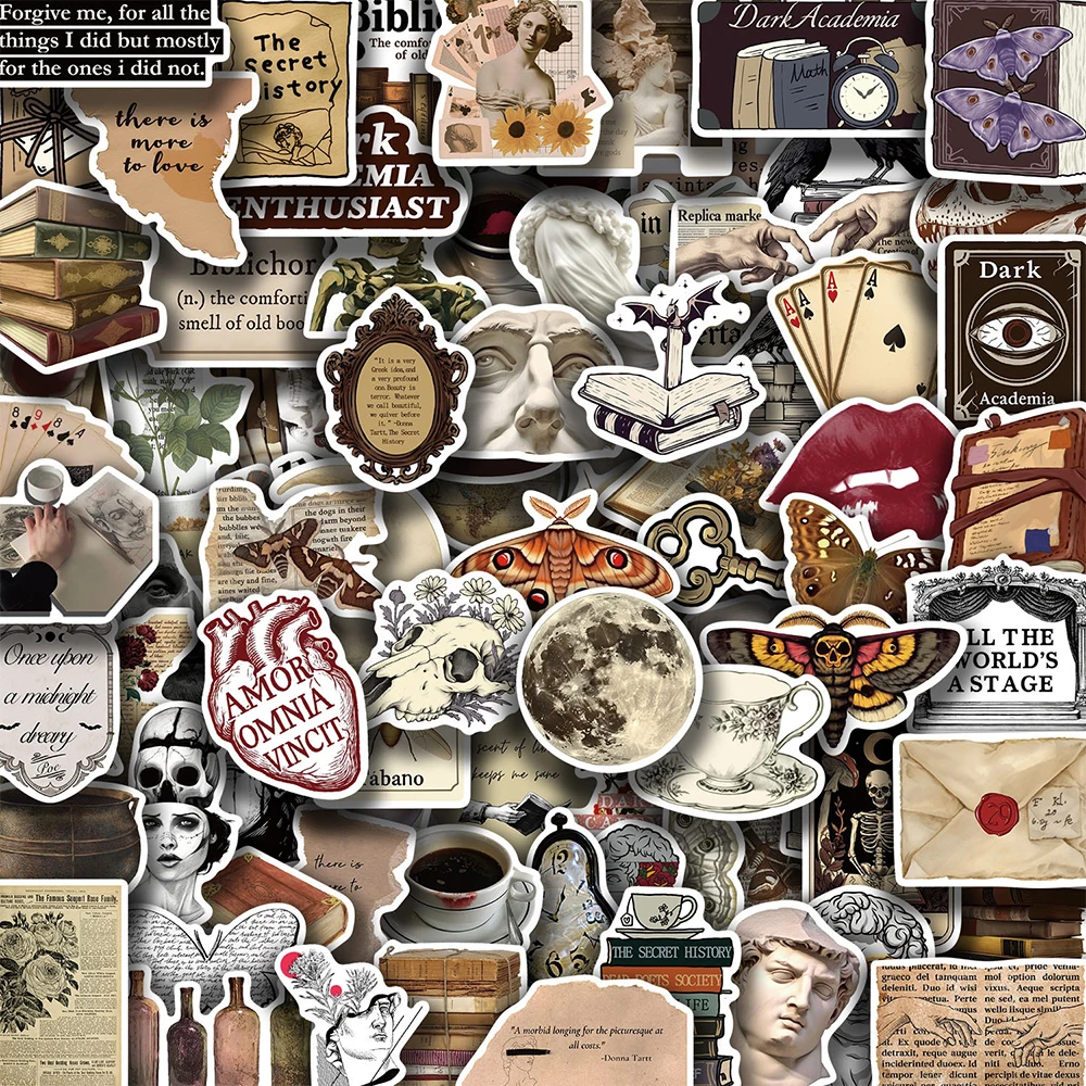10/30/50/100 Stück Vintage Dark Art Ästhetische Aufkleber Wasserdicht DIY Handyhülle Schreibwaren Scrapbooking Schulbedarf