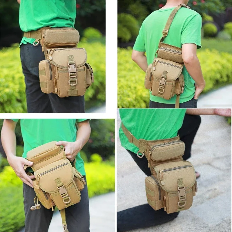 800D Tactical Drop Leg Bag Fanny Thigh Pack Climbing Hunting Bag Waist Pack Pouch Motorcycle Riding Molle Waist Packs