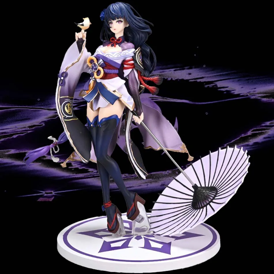 

22cm Genshin Impact Raiden Shogun Keqing Action Figure Toys Figuras Anime Figurine Manga Gk Statue Collection Model Toy Gift