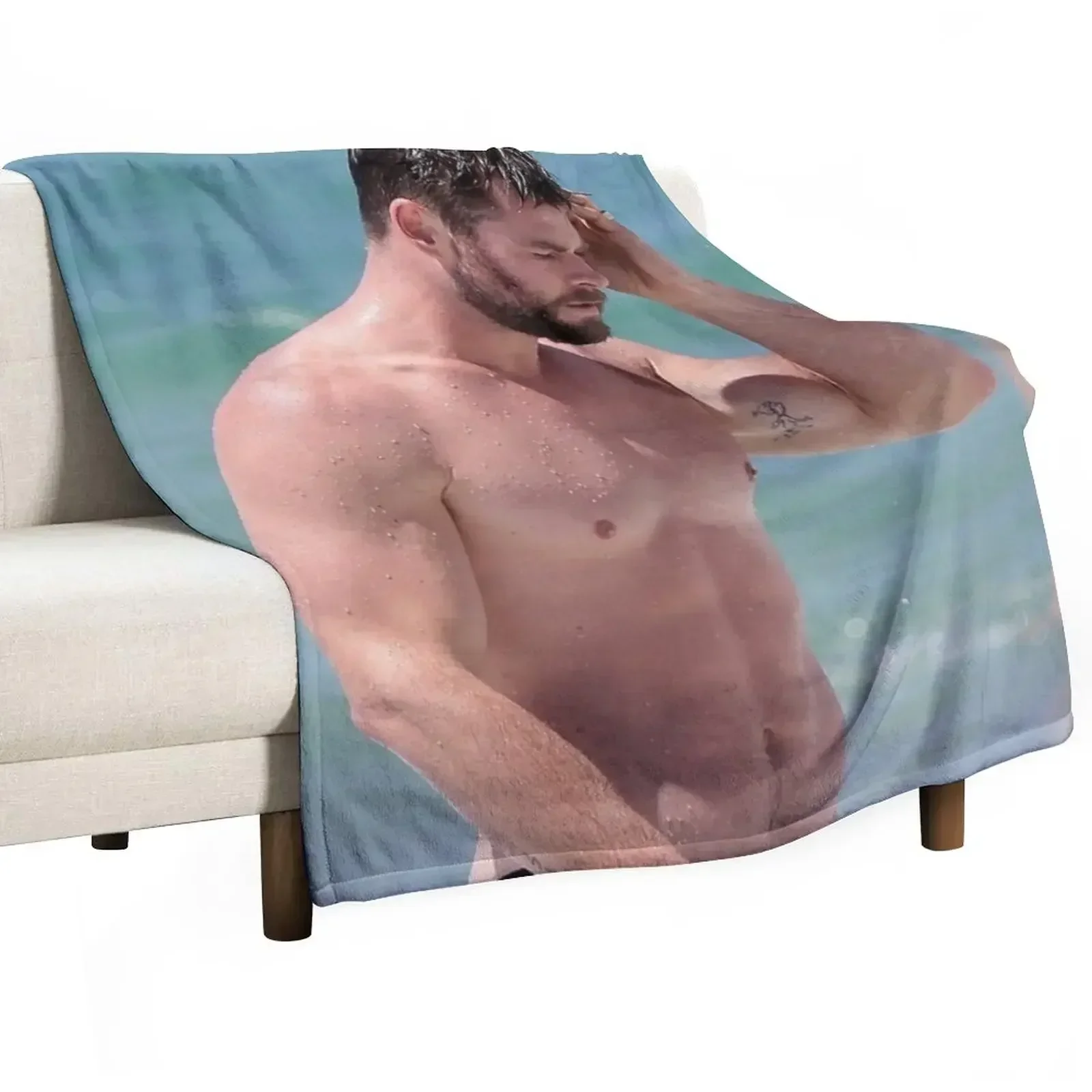 Sixpack Chris Hemsworth Throw Blanket Thins Luxury Brand cosplay anime Retros Luxury Throw valentine gift ideas Blankets