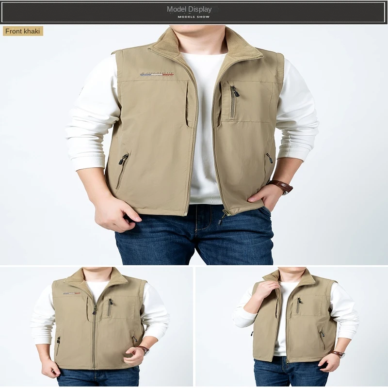 Sleeveless Jacket Men's Clothing Vests Vest Work Winter MAN Multi-pocket Waistcoat Best Autumn Hunting Fishing Zip