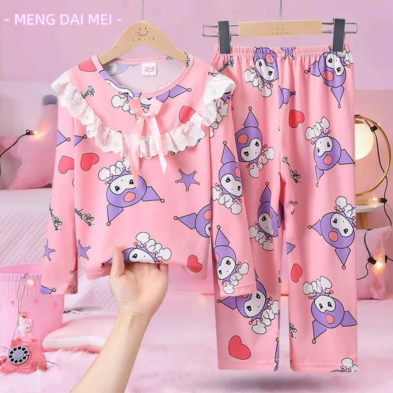 سانريو مرحبا كيتي موضة 2 قطعة مجموعة ملابس الأطفال سترة ملابس خارجية الفتيات معطف 2025 فتاة الخريف الشتاء 10 12 سنة #5