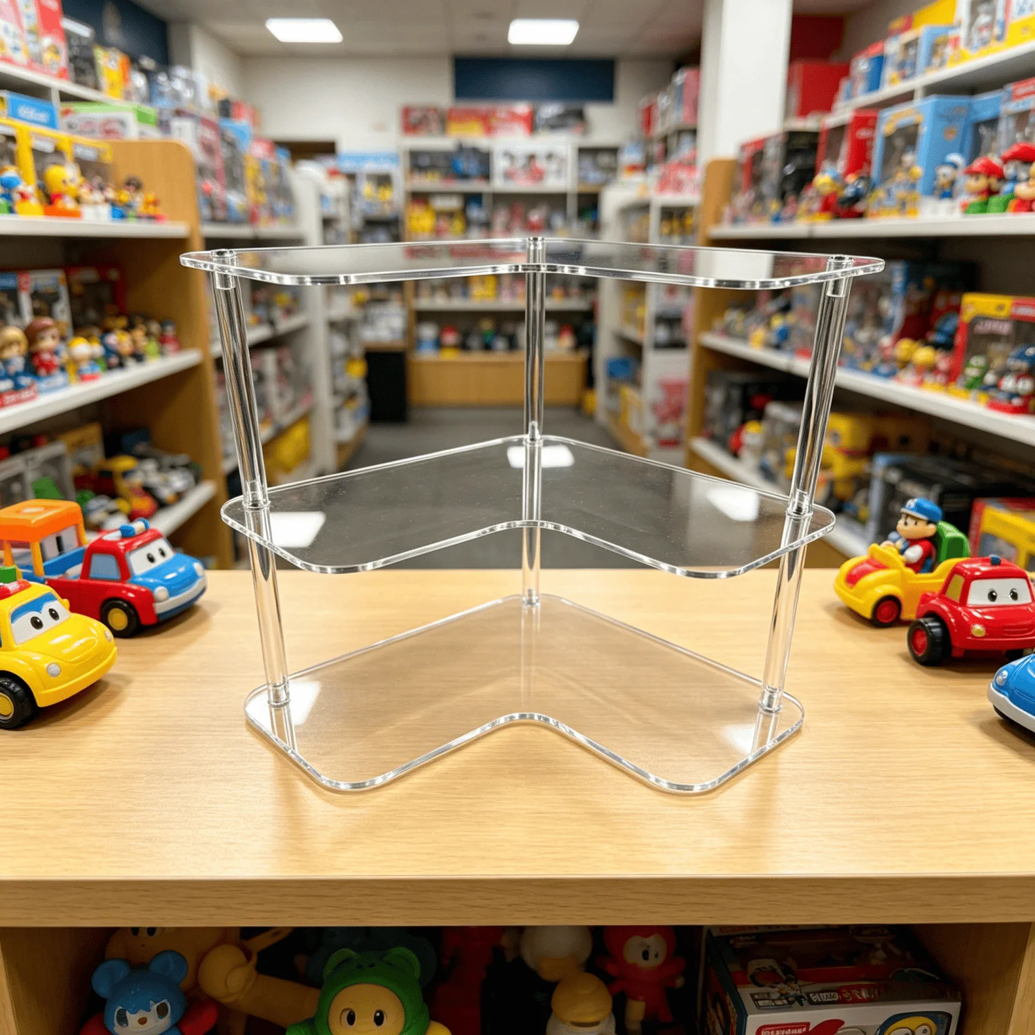 3-Tier Clear Acrylic Corner Display Stand Multi-Purpose Storage Rack for Cupcakes  Figures  Cosmetics And Collectibles