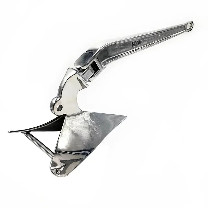 9kg Stainless Steel 316 High Mirror Polished Marine Hardware Boat Yacht Hinged Anchors Plow Plough Premium Anchor