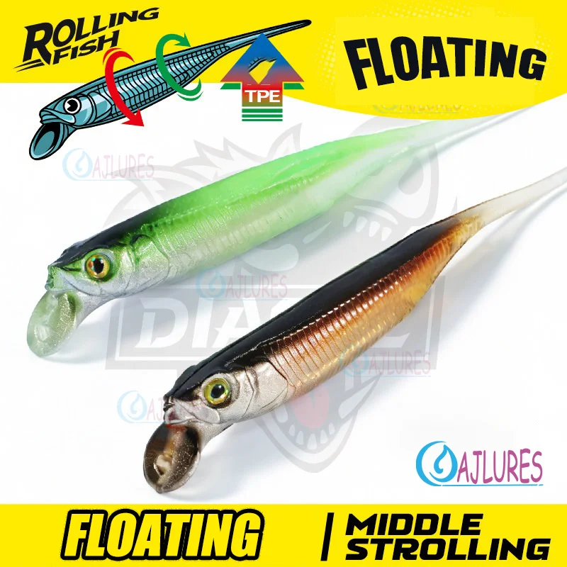 Rolling Fish Floating TPE Soft Lure 2.5
