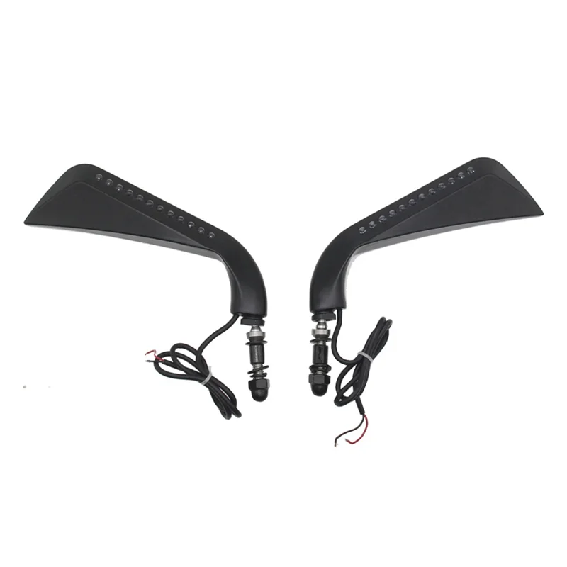 

Motorcycle Sickle Rearview Side Mirror With LED Turn Signal Light For Dyna Fatboy Softail Sportster