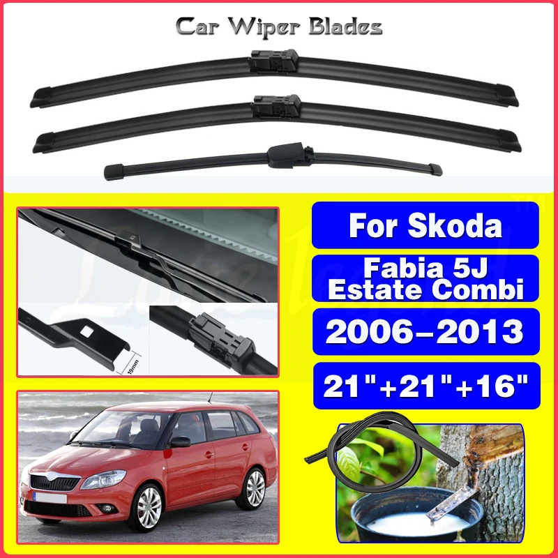 

Wiper Front & Rear Wiper Blades Set For Skoda Fabia 5J Estate Combi 2006 - 2013 Windshield Windscreen Window 21"+21"+16"