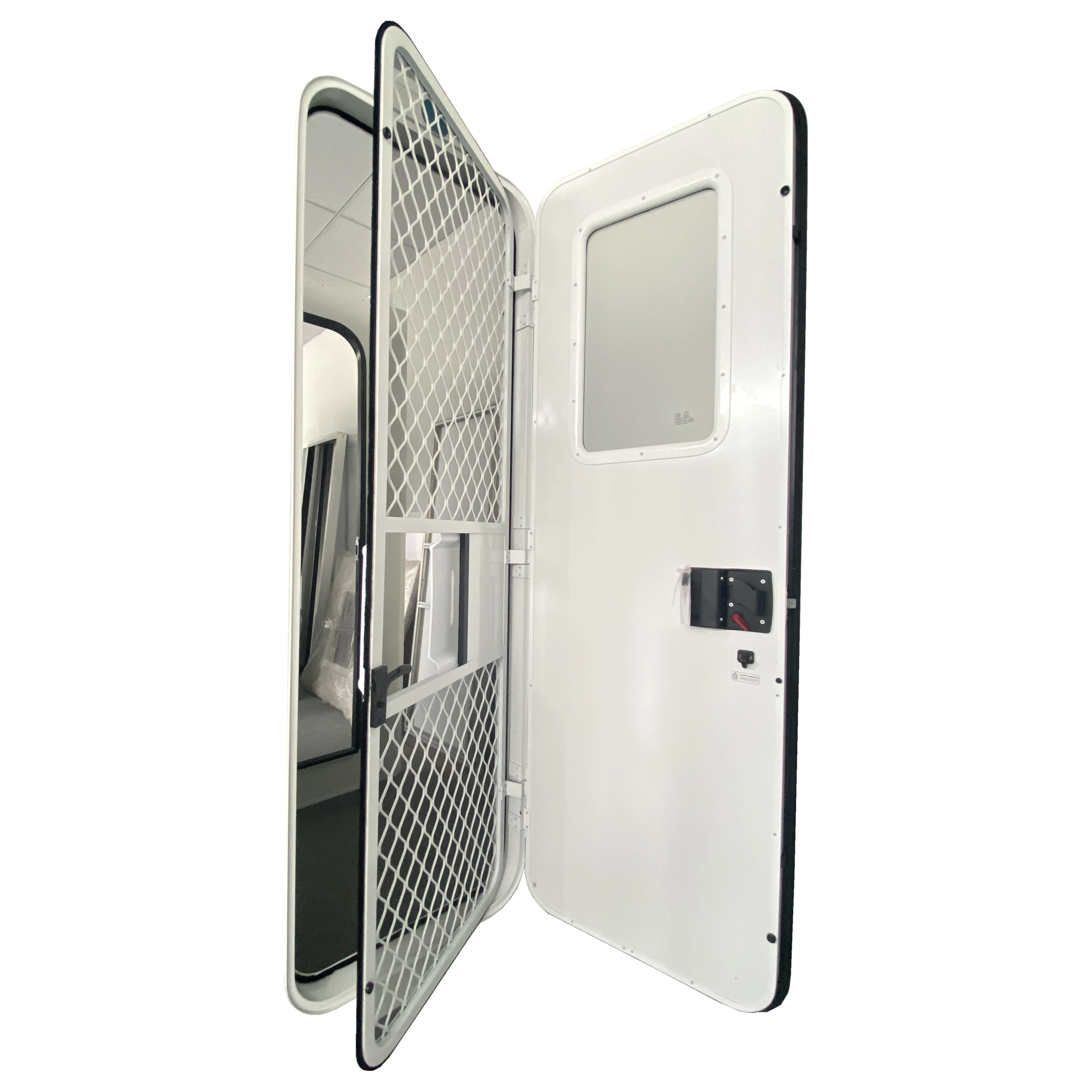 2025 إطار باب من سبائك الألومنيوم ORV RV قافلة مقطورة باب متنقل مع قفل البطاقة الإلكترونية والزجاج المقسى البلوري #4