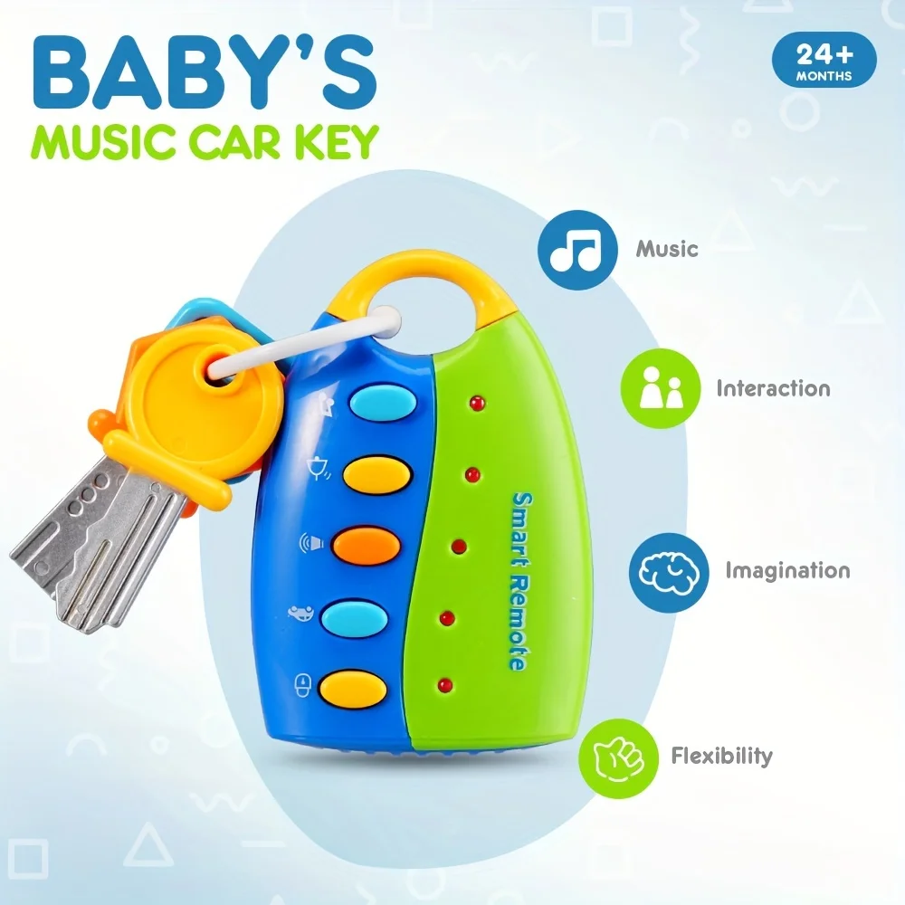 Simulation Car Key Toy for Infants and Toddlers - Promote Cognitive Development, Light Music Fun Early Education Educational Toy