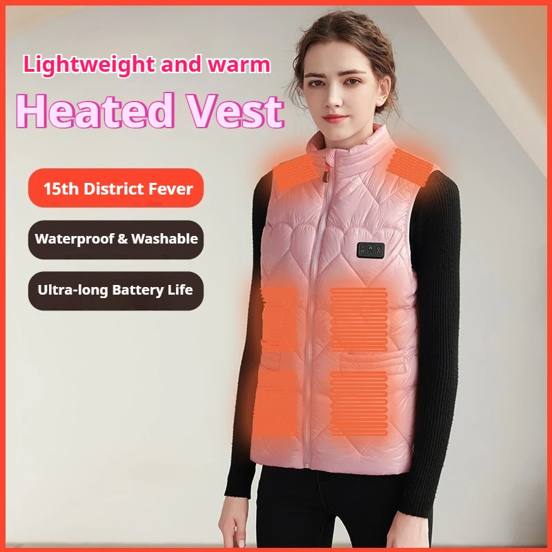 

Зимний интеллектуальный жилет с подогревом, женский теплый и регулирующий температуру, модный жилет с подогревом, хлопковая куртка с подогревом