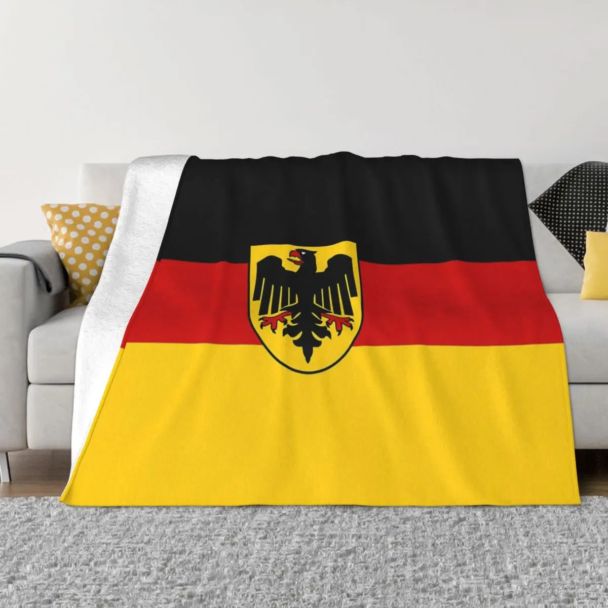 German State Flag Germany Blanket Imperial Eagle Fuzzy Throw Blanket Bedroom Sofa Printed Ultra-Soft Warm Bedspreads